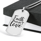 Faith Hope Cross Necklace Stainless Steel or 18k Gold Dog Tag 24" Chain-Express Your Love Gifts