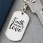 Faith Hope Keychain Stainless Steel or 18k Gold Dog Tag Keyring-Express Your Love Gifts