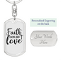 Faith Hope Keychain Stainless Steel or 18k Gold Dog Tag Keyring-Express Your Love Gifts