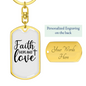 Faith Hope Keychain Stainless Steel or 18k Gold Dog Tag Keyring-Express Your Love Gifts
