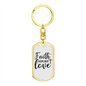 Faith Hope Keychain Stainless Steel or 18k Gold Dog Tag Keyring-Express Your Love Gifts