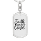 Faith Hope Keychain Stainless Steel or 18k Gold Dog Tag Keyring-Express Your Love Gifts