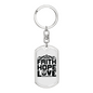Faith Hope Love Cross Keychain Stainless Steel or 18k Gold Dog Tag Keyring-Express Your Love Gifts
