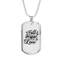 Faith Hope Love Cursive Necklace Stainless Steel or 18k Gold Dog Tag 24" Chain-Express Your Love Gifts