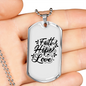 Faith Hope Love Cursive Necklace Stainless Steel or 18k Gold Dog Tag 24" Chain-Express Your Love Gifts