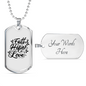 Faith Hope Love Cursive Necklace Stainless Steel or 18k Gold Dog Tag 24" Chain-Express Your Love Gifts