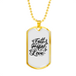 Faith Hope Love Cursive Necklace Stainless Steel or 18k Gold Dog Tag 24" Chain-Express Your Love Gifts
