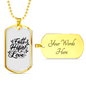 Faith Hope Love Cursive Necklace Stainless Steel or 18k Gold Dog Tag 24" Chain-Express Your Love Gifts