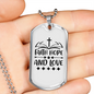 Faith Hope Love Necklace Stainless Steel or 18k Gold Dog Tag 24" Chain-Express Your Love Gifts