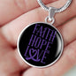 Faith Hope Love Plain Circle Necklace Stainless Steel or 18k Gold 18"-Express Your Love Gifts