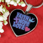 Faith Hope Love Stainless Steel or 18k Gold Heart Pendant Necklace 18-22"-Express Your Love Gifts