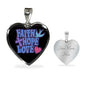 Faith Hope Love Stainless Steel or 18k Gold Heart Pendant Necklace 18-22"-Express Your Love Gifts