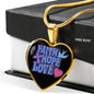 Faith Hope Love Stainless Steel or 18k Gold Heart Pendant Necklace 18-22"-Express Your Love Gifts