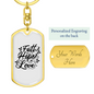 Faith Hope Love Stars Keychain Stainless Steel or 18k Gold Dog Tag Keyring-Express Your Love Gifts