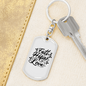 Faith Hope Love Stars Keychain Stainless Steel or 18k Gold Dog Tag Keyring-Express Your Love Gifts