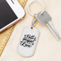 Faith Hope Love Stars Keychain Stainless Steel or 18k Gold Dog Tag Keyring-Express Your Love Gifts