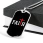 Faith In The Cross Necklace Stainless Steel or 18k Gold Dog Tag 24" Chain-Express Your Love Gifts