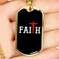 Faith In The Cross Necklace Stainless Steel or 18k Gold Dog Tag 24" Chain-Express Your Love Gifts