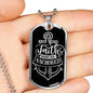 Faith Keeps Me Anchored Dog Tag Necklace Stainless Steel or 18k Gold Dog Tag 24" Chain-Express Your Love Gifts