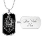 Faith Keeps Me Anchored Dog Tag Necklace Stainless Steel or 18k Gold Dog Tag 24" Chain-Express Your Love Gifts