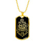 Faith Keeps Me Anchored Dog Tag Necklace Stainless Steel or 18k Gold Dog Tag 24" Chain-Express Your Love Gifts