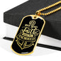 Faith Keeps Me Anchored Dog Tag Necklace Stainless Steel or 18k Gold Dog Tag 24" Chain-Express Your Love Gifts