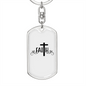 Faith Keychain Stainless Steel or 18k Gold Dog Tag Keyring-Express Your Love Gifts