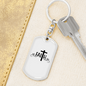 Faith Keychain Stainless Steel or 18k Gold Dog Tag Keyring-Express Your Love Gifts