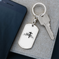Faith Keychain Stainless Steel or 18k Gold Dog Tag Keyring-Express Your Love Gifts