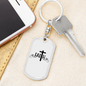 Faith Keychain Stainless Steel or 18k Gold Dog Tag Keyring-Express Your Love Gifts