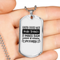 Faith Make Things Possible Necklace Stainless Steel or 18k Gold Dog Tag 24" Chain-Express Your Love Gifts