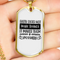 Faith Make Things Possible Necklace Stainless Steel or 18k Gold Dog Tag 24" Chain-Express Your Love Gifts