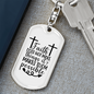 Faith Makes Them Possible Keychain Stainless Steel or 18k Gold Dog Tag Keyring-Express Your Love Gifts