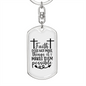 Faith Makes Them Possible Keychain Stainless Steel or 18k Gold Dog Tag Keyring-Express Your Love Gifts