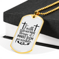 Faith Makes Them Possible Necklace Stainless Steel or 18k Gold Dog Tag 24" Chain-Express Your Love Gifts