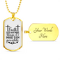 Faith Makes Them Possible Necklace Stainless Steel or 18k Gold Dog Tag 24" Chain-Express Your Love Gifts