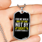Faith Not By Sight White 2 Corinthians 5:7 Necklace Stainless Steel or 18k Gold Dog Tag 24" Chain-Express Your Love Gifts
