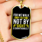 Faith Not By Sight White 2 Corinthians 5:7 Necklace Stainless Steel or 18k Gold Dog Tag 24" Chain-Express Your Love Gifts