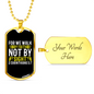 Faith Not By Sight White 2 Corinthians 5:7 Necklace Stainless Steel or 18k Gold Dog Tag 24" Chain-Express Your Love Gifts