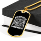 Faith Not Sight 2 Corinthians 5:7 Necklace Stainless Steel or 18k Gold Dog Tag 24"-Express Your Love Gifts