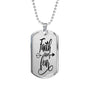 Faith Over Fear Arrow Necklace Stainless Steel or 18k Gold Dog Tag 24" Chain-Express Your Love Gifts