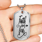 Faith Over Fear Arrow Necklace Stainless Steel or 18k Gold Dog Tag 24" Chain-Express Your Love Gifts