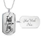 Faith Over Fear Arrow Necklace Stainless Steel or 18k Gold Dog Tag 24" Chain-Express Your Love Gifts