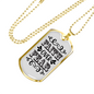 Faith Over Fear Caps Necklace Stainless Steel or 18k Gold Dog Tag 24" Chain-Express Your Love Gifts