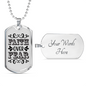Faith Over Fear Caps Necklace Stainless Steel or 18k Gold Dog Tag 24" Chain-Express Your Love Gifts