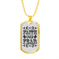 Faith Over Fear Caps Necklace Stainless Steel or 18k Gold Dog Tag 24" Chain-Express Your Love Gifts