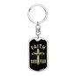 Faith Over Fear Cross Keychain Stainless Steel or 18k Gold Dog Tag Keyring-Express Your Love Gifts