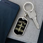 Faith Over Fear Cross Keychain Stainless Steel or 18k Gold Dog Tag Keyring-Express Your Love Gifts