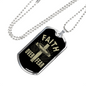 Faith Over Fear Cross Necklace Stainless Steel or 18k Gold Dog Tag 24" Chain-Express Your Love Gifts