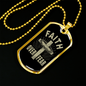 Faith Over Fear Cross Necklace Stainless Steel or 18k Gold Dog Tag 24" Chain-Express Your Love Gifts